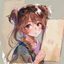 宅友「同人作者小茶」的头像，创作者风格，手持画板的动漫女孩形象